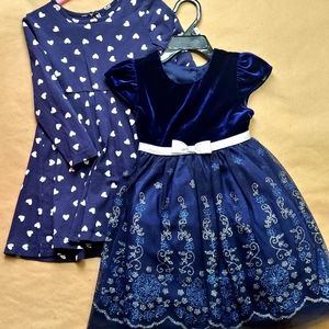 Toddler Girl 2T Blue Dress SET.
